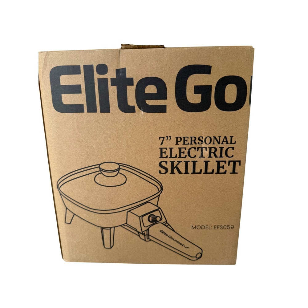 Elite Gourmet Personal Electric Skillet 7" Black New EFS059 Nonstick Portable
